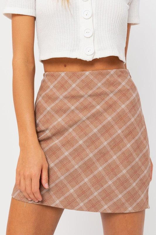 Women's Skirts Check Bias Mini Skirt