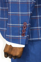 Checked Blue Men Suit by Wessi – side view