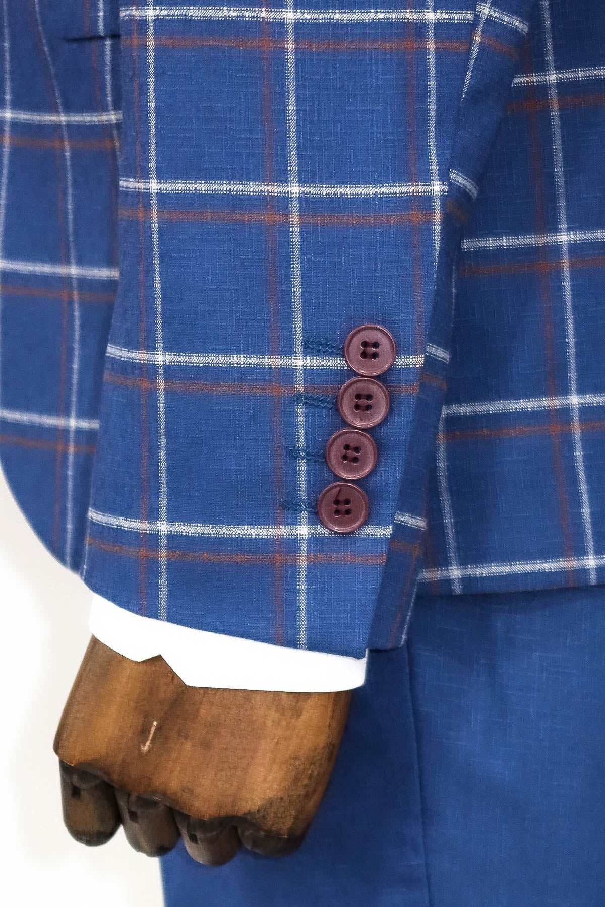 Checked Blue Men Suit by Wessi – side view