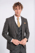 Checked Slim Fit Anthracite Men Suit by Wessi – front view
