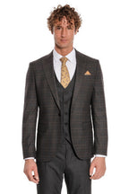 Checked Slim Fit Anthracite Men Suit by Wessi – side view