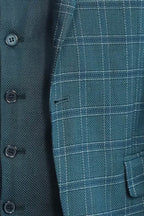 Checked Slim Fit Green Men Suit by Wessi – side view