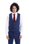 Checked Vest Plain Pants Men Set by Wessi – front view