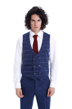 Checked Vest Plain Pants Men Set by Wessi – front view