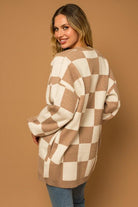 Women's Sweaters - Cardigans Checker Graphic Sweater Cardigan