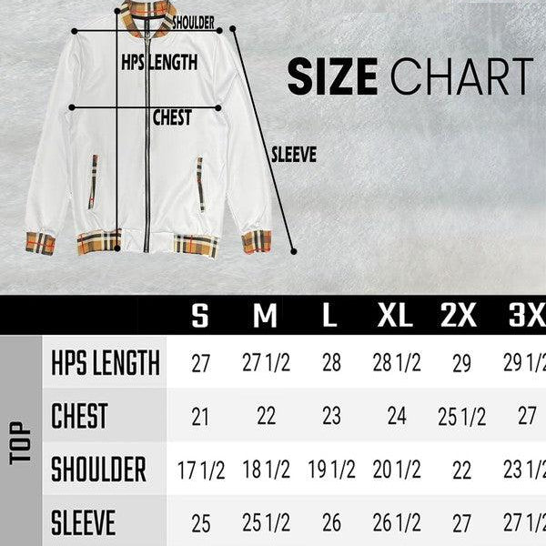 Men's Jackets Checkered Plaid Full Zip Track Jacket