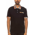 Checkered Plaid Short Sleeve Polo Shirt - VacationGrabs
