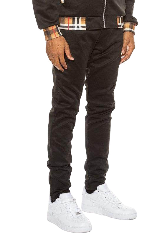 Checkered Plaid Waist Band Track Pants - VacationGrabs