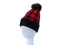 Checkered Pom Pom Beanie - VacationGrabs