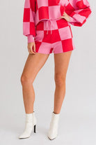 Women's Sweaters Checkered Sweater Shorts