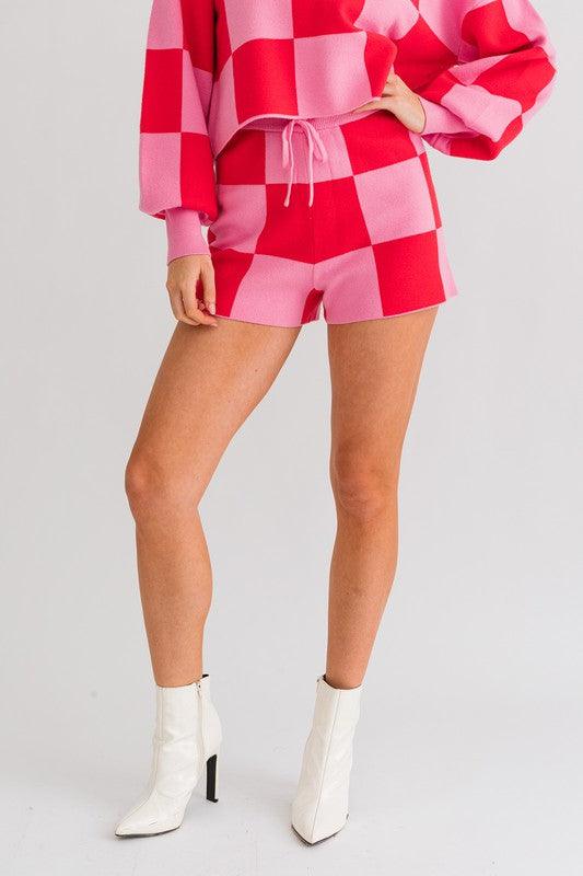 Women's Sweaters Checkered Sweater Shorts
