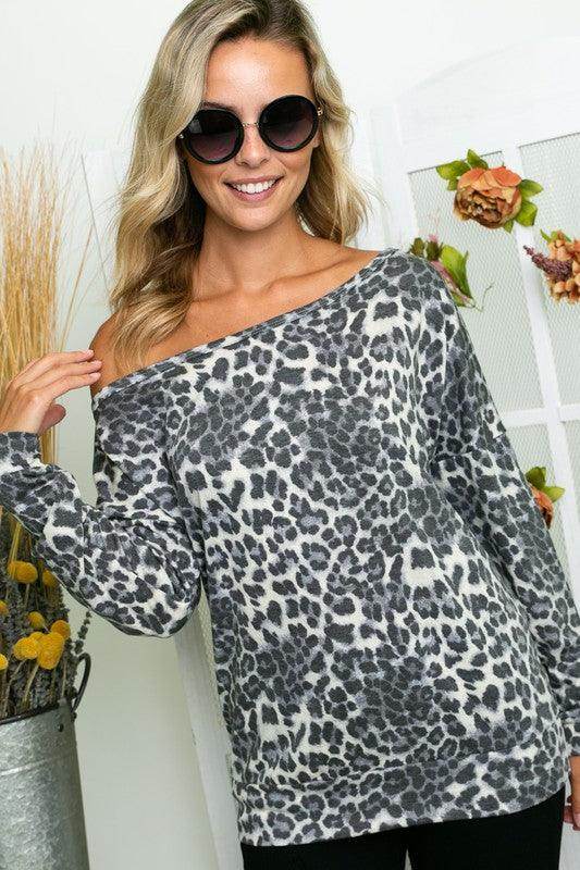 Stylish Cheetah Print One Shoulder Top for women, perfect for casual and trendy looks
