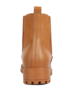 Back view of Rag Company Chelsea ankle boots for men in tan color with durable sole for versatile wear