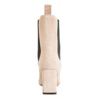 Women’s beige chelsea boot boots with block heels for stylish comfort