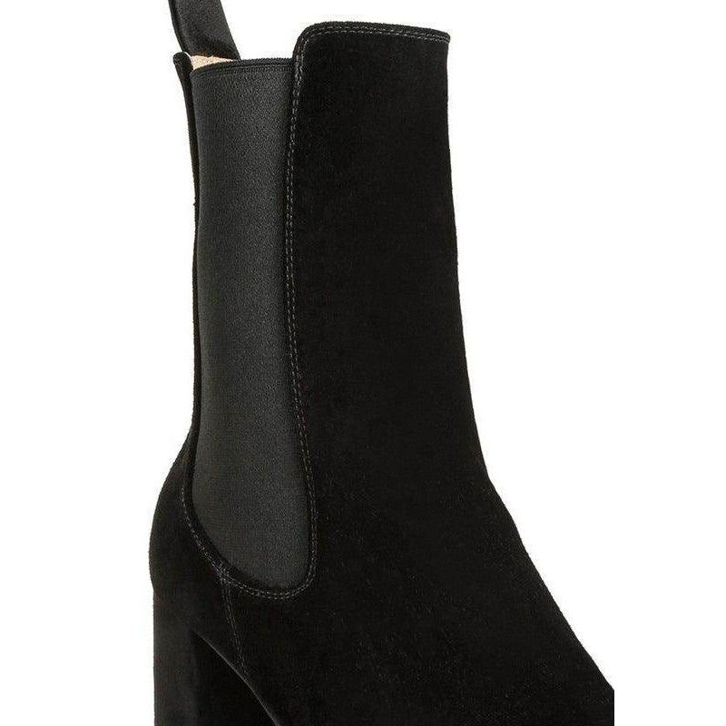 Women's black suede Chelsea boot boots for stylish everyday wear