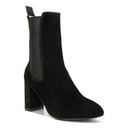 Women's black suede Rag Company chelsea boot boots with block heel