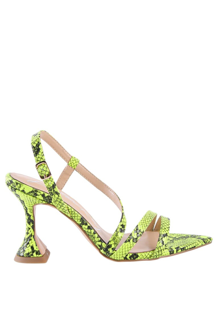 Cherry Tart Snake Print Spool Heel Sandals
