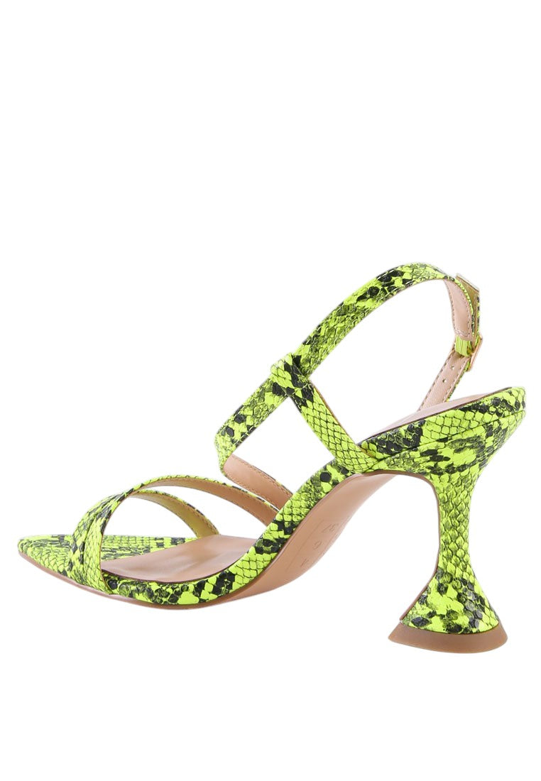 Cherry Tart Snake Print Spool Heel Sandals