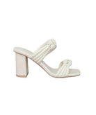 Oasis Society Chic Vacation Heels in Cream with Knotted Strap Design and Block Heel for Elegant Comfort