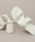 Oasis Society chic vacation heels in white with braided straps and stylish block heel design