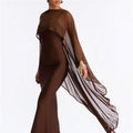 Brown chiffon shawl for elegant evening wear