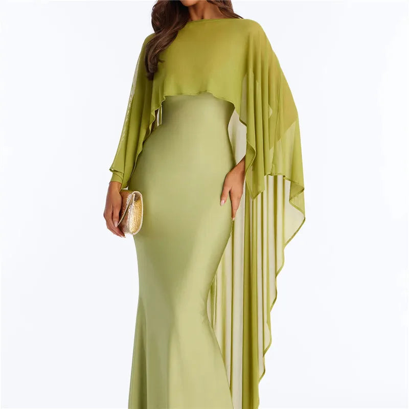 Chiffon shawl in light green, stylish cover-up for evening events