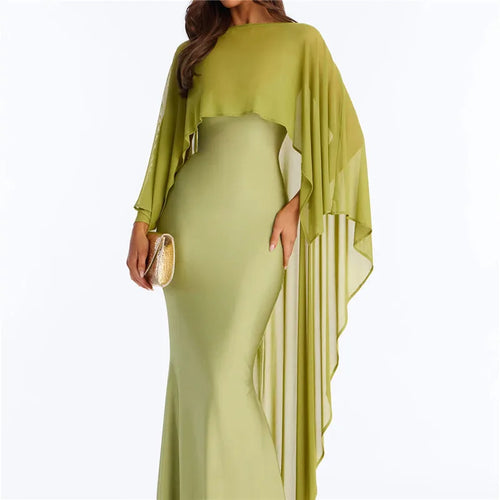 Chiffon shawl in light green, stylish cover-up for evening events