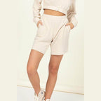 HYFVE Women's Chill Babe Shorts in Beige with Comfortable Fit and Side Pockets