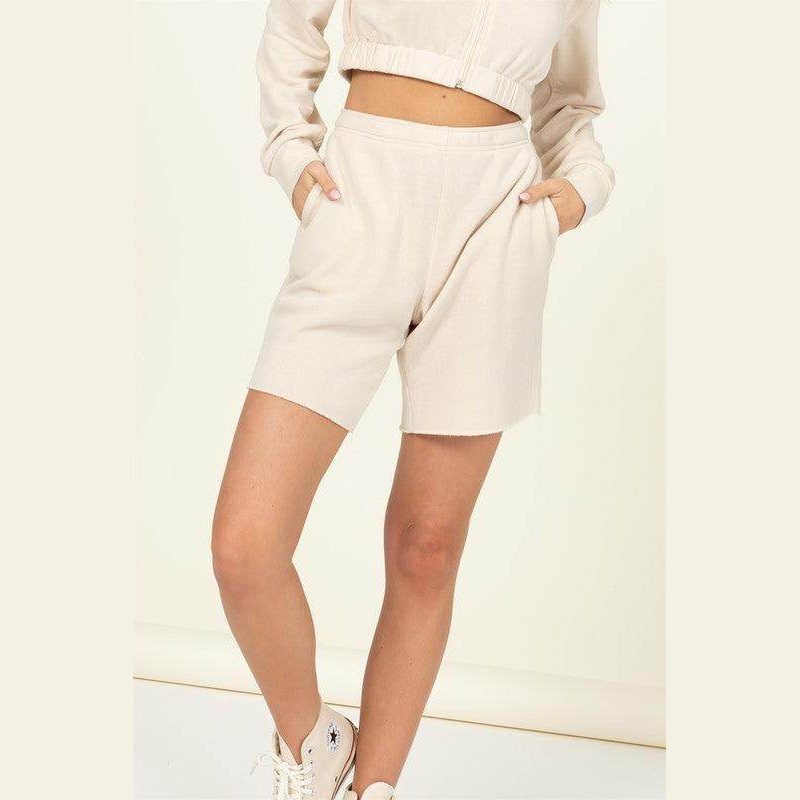 HYFVE Women's Chill Babe Shorts in Beige with Comfortable Fit and Side Pockets