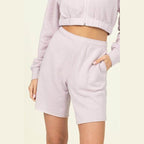HYFVE Chill Babe Shorts in Lavender with Side Pockets for Comfortable Casual Wear