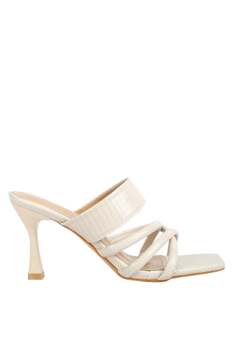 Chiri Criss Cross Strap Spool Heel Sandals