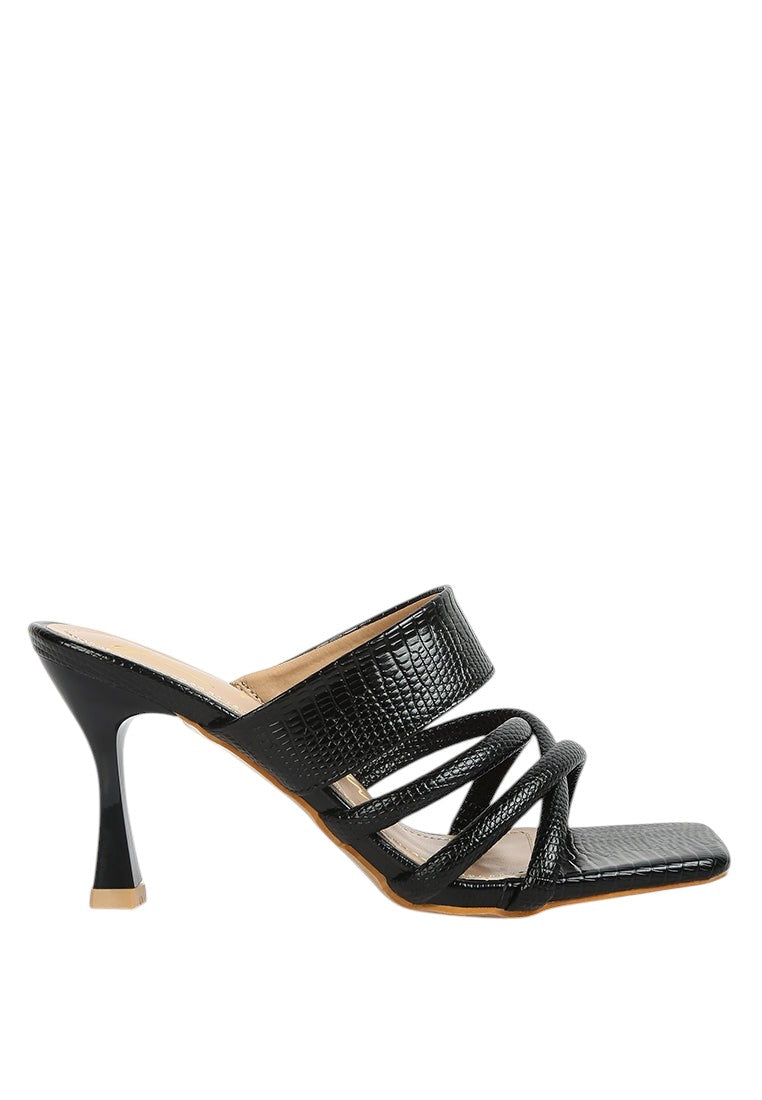 Chiri Criss Cross Strap Spool Heel Sandals
