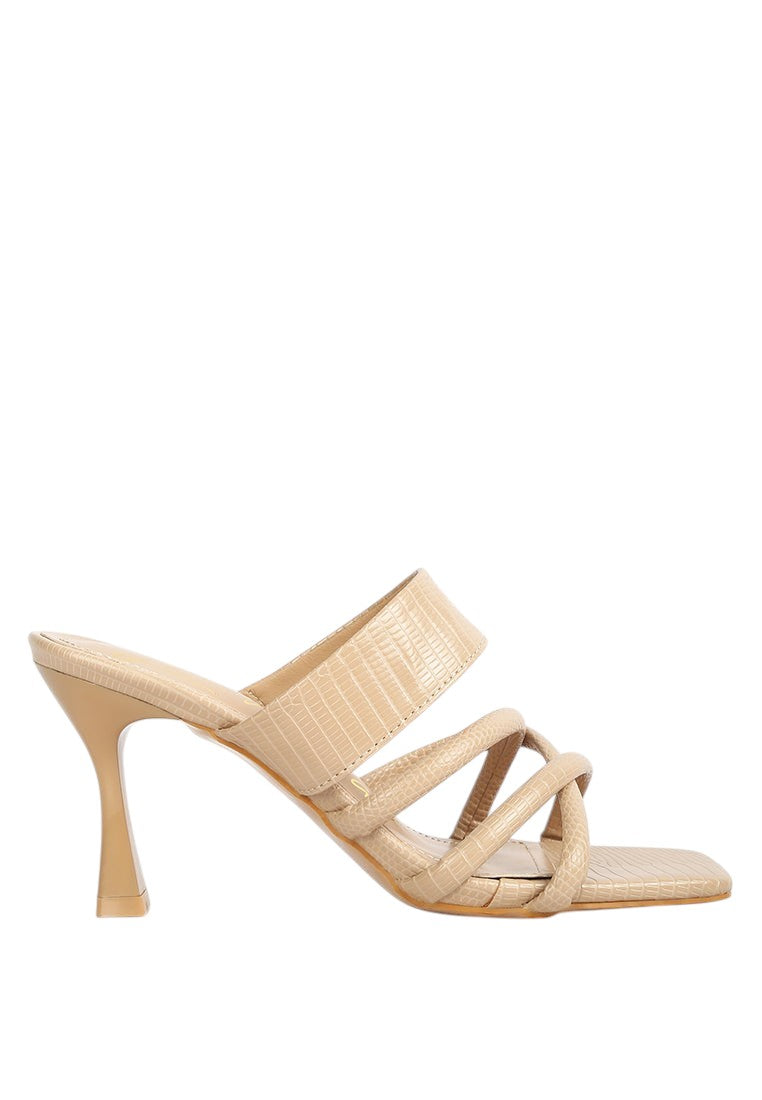 Chiri Criss Cross Strap Spool Heel Sandals