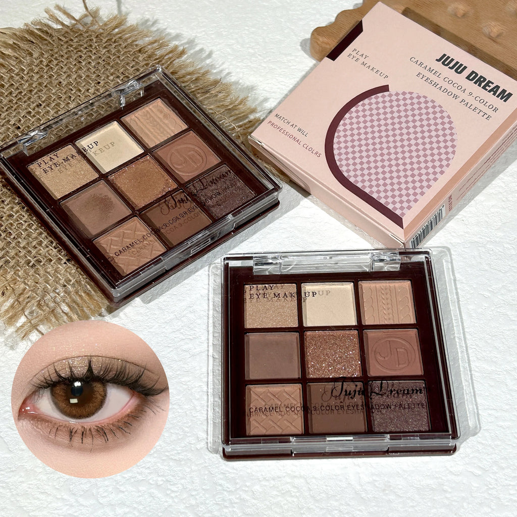 9-shade chocolate brown eyeshadow palette with matte and pearl finishes (photo 2 of 6)
