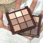 9-shade chocolate brown eyeshadow palette with matte and pearl finishes (photo 3 of 6)