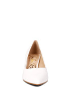 White Rag Company chunky heel pumps for women with pointed toe design