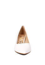 White Rag Company chunky heel pumps for women with pointed toe design