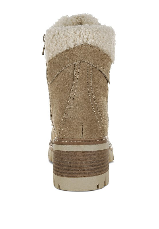 Rag Company chunky heel winter boots for women with cozy fur lining and sturdy construction