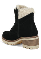 Rag Company Chunky Heel Winter Boots for Women with Soft Lining and Zipper Closure