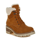Rag Company chunky heel winter boots for women in brown with plush lining and lace-up design