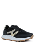 Rag Company women's chunky lifestyle sneakers in black and gold for casual wear