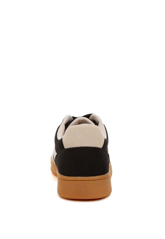 Rag Company chunky patchwork sneakers men in black and beige for casual wear