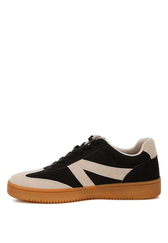 Rag Company women's chunky patchwork sneakers men in black and beige