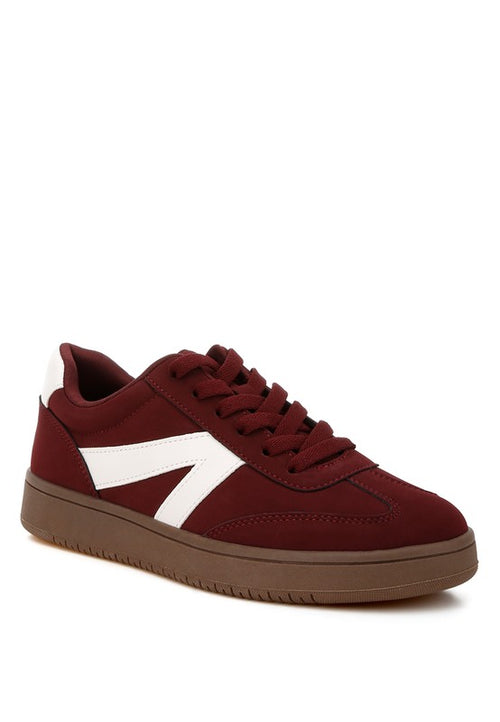 Rag Company maroon chunky patchwork sneakers men for casual wear