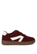 Rag Company chunky patchwork sneakers men in burgundy and white for casual wear