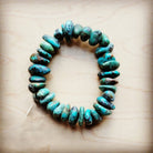 Chunky turquoise bracelet made from polished turquoise stones with a unique natural finish