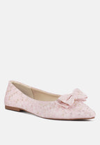 Cicely Jacquard Bow Embellished Ballet Flats