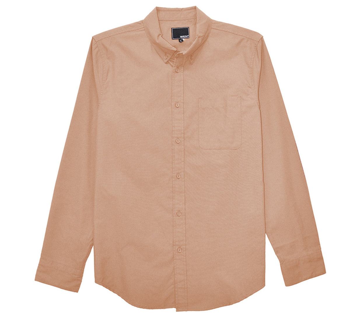 Classic Long Sleeve Button-Down Shirt with Chest Pocket