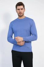 Circle Neck Blue Knitwear by Wessi – front view