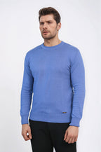 Circle Neck Blue Knitwear by Wessi – close up view